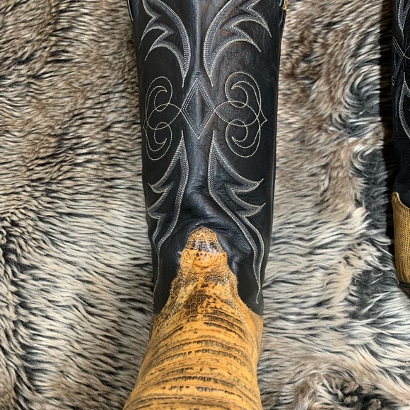 Tony lama vintage Teju Lizard Black label El Paso Texas Made in USA Size 7M - Picture 4 of 11